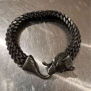 Jean Claude Viking Wolf Chain Bracelet